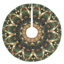 Green Gold Decorative Christmas Tree Skirt Kerstboom Rok