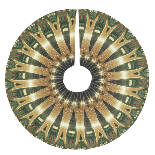 Green Gold Decorative Christmas Tree Skirt Kerstboom Rok (Voorkant)