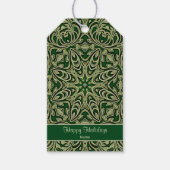 Green Gold Decorative Holiday Gift Label Cadeaulabel (Voorkant)
