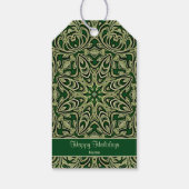 Green Gold Decorative Holiday Gift Label Cadeaulabel (Achterkant)