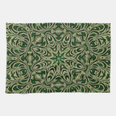 Green Gold Decorative Holiday Kitchen Towel Theedoek (Horizontaal)