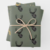 Green Gold Deer Inpakpapier Vel (In situ)