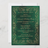 Green Gold Elegant Corporate Holiday Party Kaart (Voorkant)