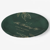 Green Gold Emerald Botanical  Enchanted Wedding Papieren Bordje (Gekanteld)