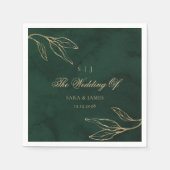Green Gold Emerald Botanical  Enchanted Wedding Servet (Voorkant)