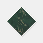 Green Gold Emerald Botanical  Enchanted Wedding Servet (Hoek)