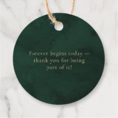 Green Gold Emerald Botanical Wedding Thank you Bedankjes Labels (Achterkant)