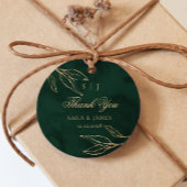 Green Gold Emerald Botanical Wedding Thank you Bedankjes Labels