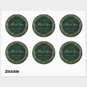 Green Gold Emerald Botanical Wedding Thank you Ronde Sticker (Vel)