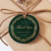 Green Gold Emerald Botanische bruiloft Bedankt Bedankjes Labels