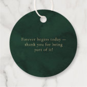 Green Gold Emerald Botanische bruiloft Bedankt Bedankjes Labels (Achterkant)