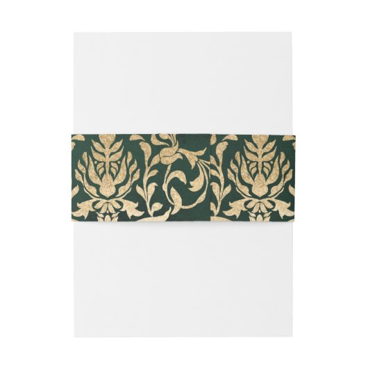 Green Gold Emerald Victorian Enchanted Wedding Uitnodigingen Wikkel (Achterkant Voorbeeld)