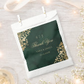 Green Gold Emerald Victorian Wedding Thank you Bedankzakje (Geknipt)