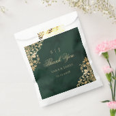Green Gold Emerald Victorian Wedding Thank you Bedankzakje (Gezegeld)