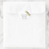 Green, Gold en White, Damask Favor Sticker (Tas)