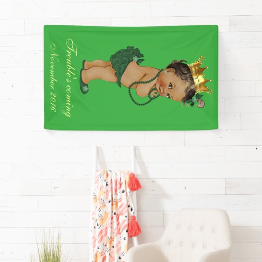 Green Gold Ethnic Little Princess Baby shower Spandoek (Insitu)