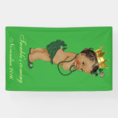 Green Gold Ethnic Little Princess Baby shower Spandoek (Horizontaal)