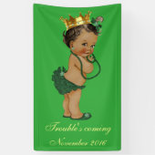 Green Gold Ethnic Little Princess Baby shower Spandoek (Verticaal)