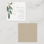 Green Gold Eucalyptus Foliage Waterverf Hartelijk  Notitiekaartje (Voorkant / Achterkant)