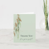 Green Gold Eucalyptus Glitzy Glitter Wedding Bedankkaart (Voorkant)