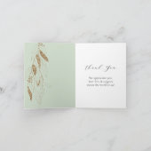 Green Gold Eucalyptus Glitzy Glitter Wedding Bedankkaart (Binnen)