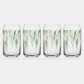 Green Gold Eucalyptus Glitzy Glitter Wedding Blikvorm Glas (Achterkant)