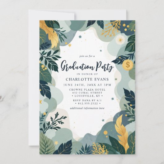 Green Gold Finance Bedrijfsfoto Afstuderen Kaart (Voorkant)