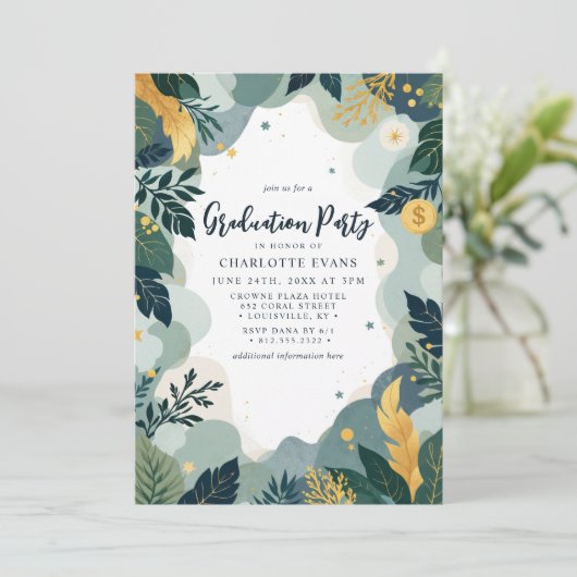 Green Gold Finance Bedrijfsfoto Afstuderen Kaart (Staand voorkant)