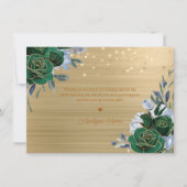 Green Gold Floral 50e verjaardag Hartelijk dank Bedankkaart (Voorkant)