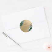 Green Gold Floral 50th Birthday Ronde Sticker (Envelop)