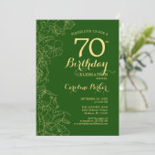 Green Gold Floral 70e verjaardag Kaart (Staand voorkant)
