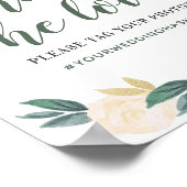 Green Gold Floral Greenery Wedding Share the Love Poster (Hoek)