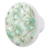 Green Gold Floral Keramische Knop (Rechts)