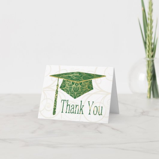 Green & Gold Floral Pet Hartelijk dank Bedankkaart (Voorkant)