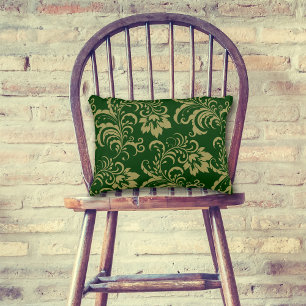 Green Gold Floral Swirl Accent Kussen
