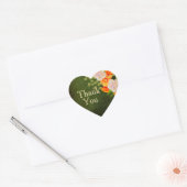 Green Gold Floral Weddenschap Hartelijk dank Hart Sticker (Envelop)