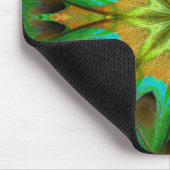 Green Gold Flower Star Mandala Mousepad Muismat (Hoek)