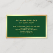 Green Gold Foil Home Logo Vastgoedmakelaar Visitekaartje (Achterkant)