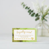 Green Gold Foil Ten Visit Loyalty Card (Staand voorkant)