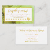 Green Gold Foil Ten Visit Loyalty Card (Voorkant / Achterkant)