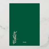 Green Gold Foil Waterverf Leaf Foto Kerst Folie Feestdagenkaart (Achterkant)