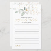 Green Gold Foliage Advice & Wishes for New Parents (Voorkant / Achterkant)