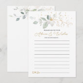 Green Gold Foliage Advice & Wishes for New Parents Kaart (Voorkant / Achterkant)