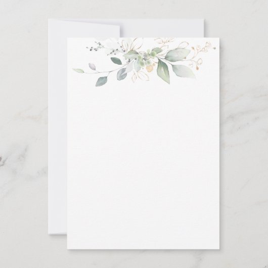 Green Gold Foliage Advice & Wishes for New Parents Kaart (Achterkant)