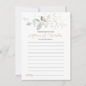 Green Gold Foliage Advice & Wishes for New Parents Kaart (Voorkant)