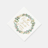 Green Gold Foliage Baby Baptisme Servet (Hoek)
