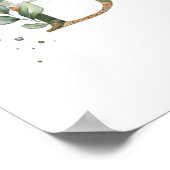 Green Gold Foliage Baby shower WelkomstPoster Poster (Hoek)