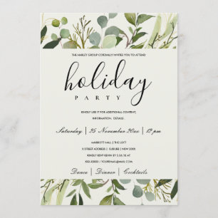 GREEN GOLD FOLIAGE CORPORATE HOLIDAY PARTY KAART
