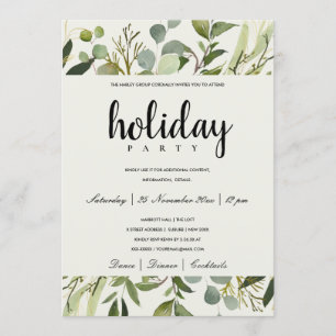 GREEN GOLD FOLIAGE CORPORATE HOLIDAY PARTY KAART