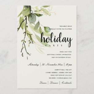 GREEN GOLD FOLIAGE CORPORATE HOLIDAY PARTY KAART